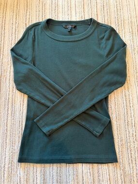 Banana Republic Dark Olive Crewneck Long Sleeve Top